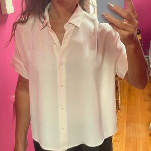 Pale pink / off white short sleeve button down